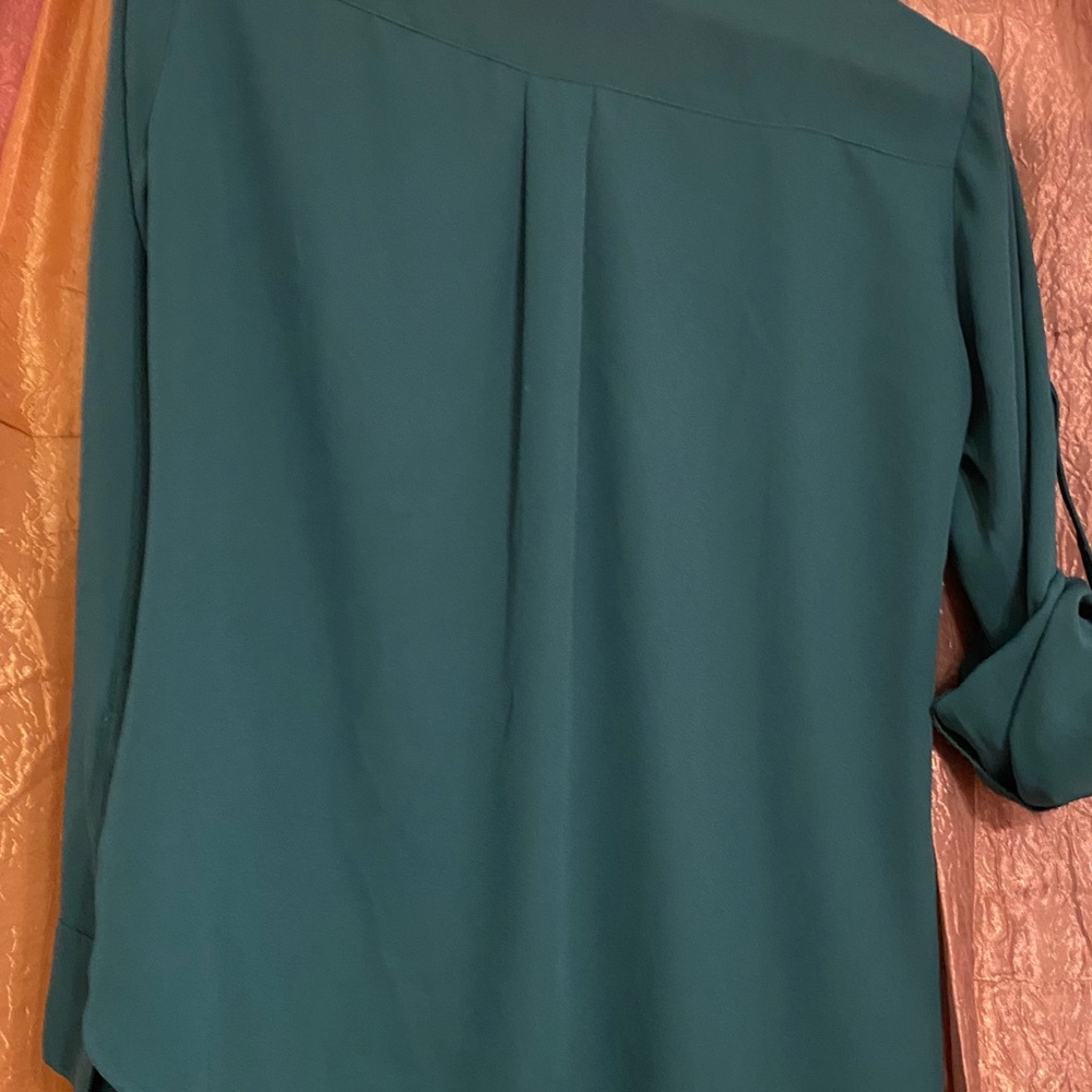 Vintage! Source Unknown Teal Button-Down Shirt - image 4